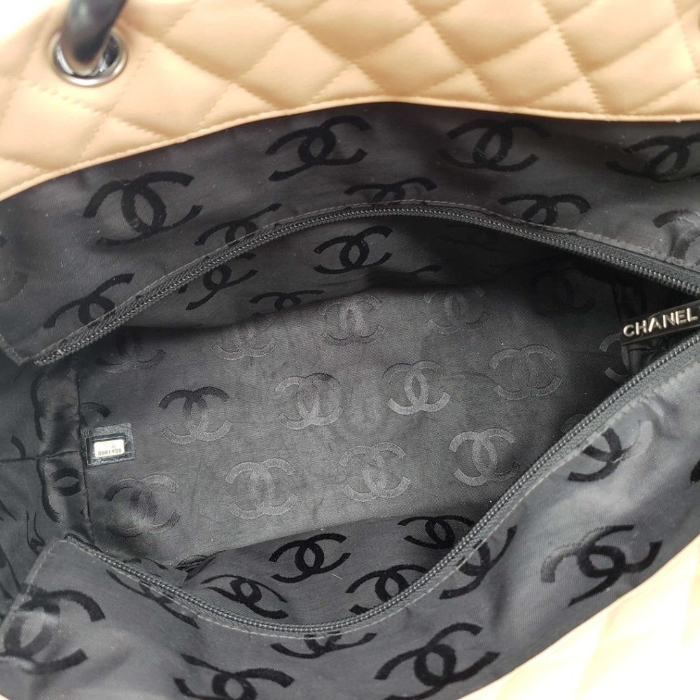 100% AUTHENTIC CHANEL CAMBON LINE LEATHER LARGE TOTE BAG - Picture 12 of 16